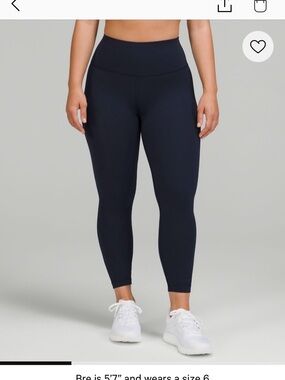 lululemon wunder train High-Rise Black Leggings 23 inseam contour fit